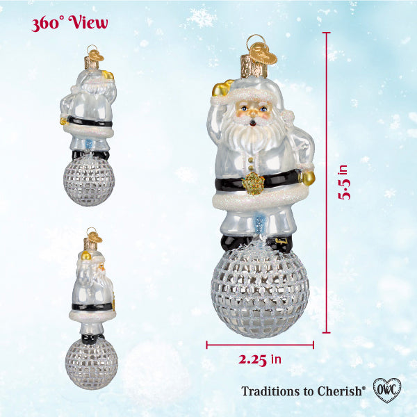 Disco Fever Santa Ornament