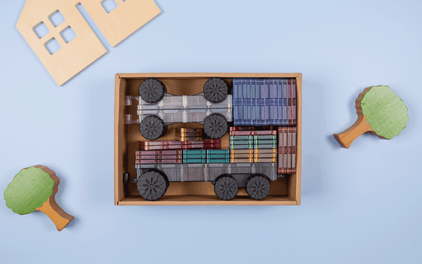CONNETIX Magnetic Tiles Pastel Transport Pack, -50 Pcs