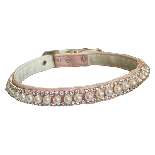 Bark Fifth Avenue - Pretty in Pink Pearl and Rhinestone Collar
