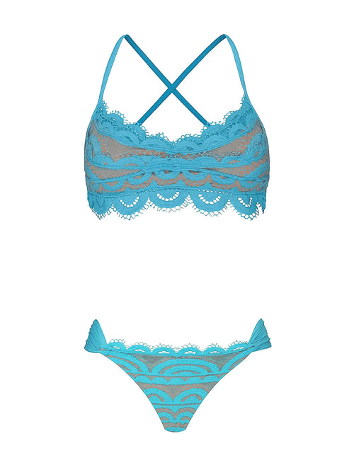 Lace Bralette-Lace Fanned Bikini