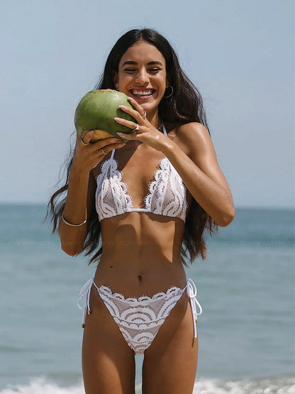 Lace Tri-Lace Tie Bikini