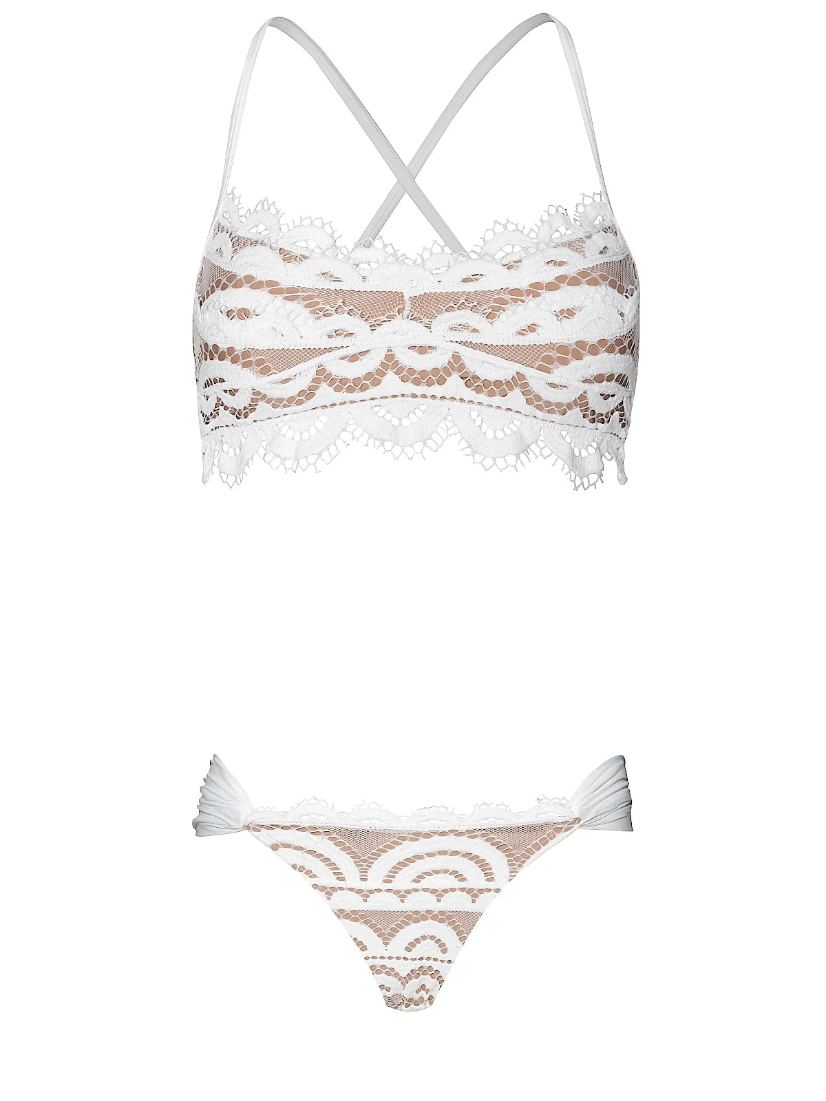 Lace Bralette-Laced Fanned Bikini