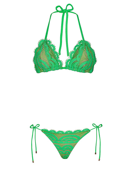 Lace Triangle-Lace Tie Side Bikini
