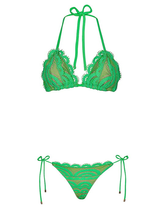 Lace Triangle-Lace Tie Side Bikini