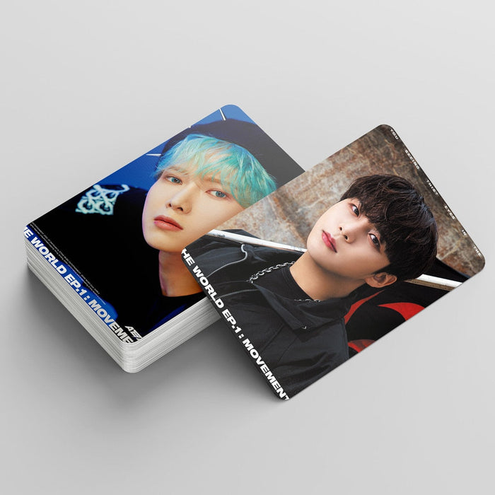 55pcs/set ATEEZ Lomo Cards THE WORLD EP.1 : MOVEMENT Guerrilla Photocards Lomo Cards Set (Fan Goods)