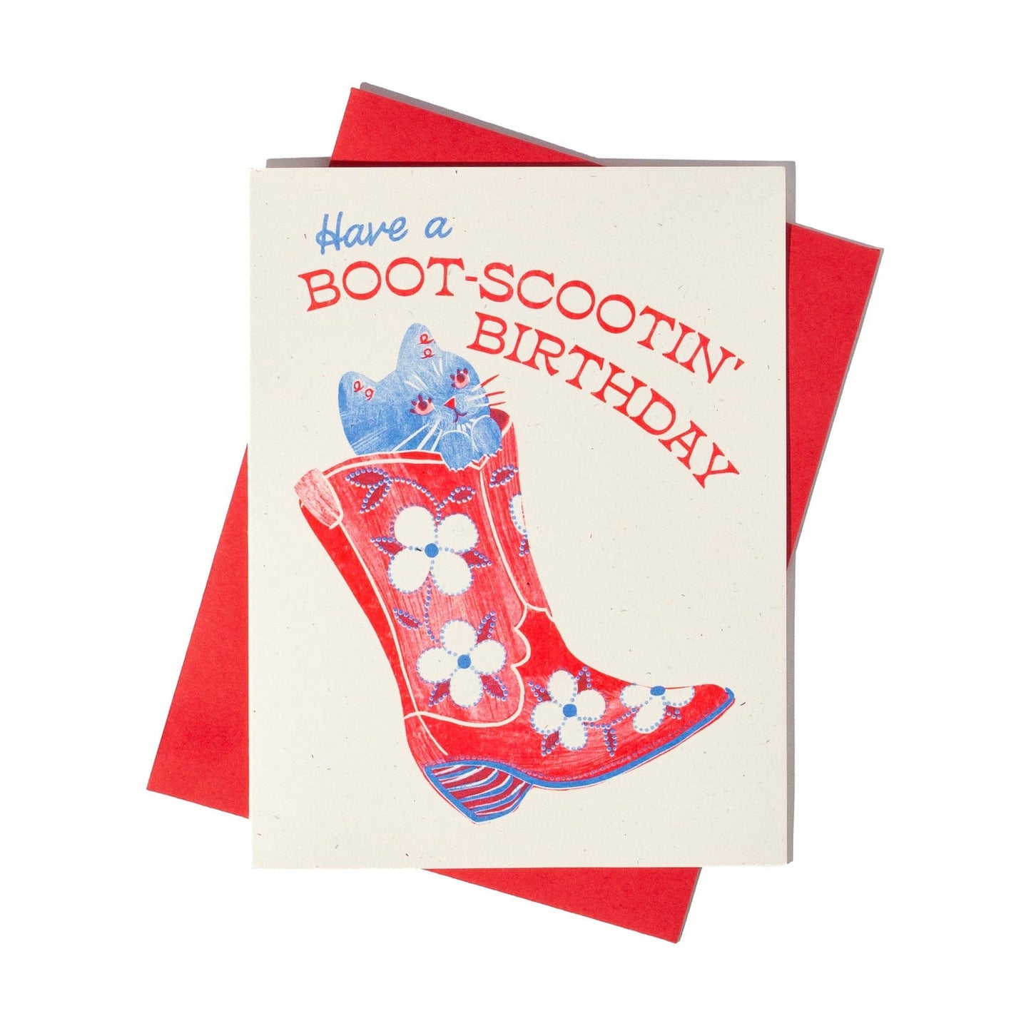 Boot-Scootin' Birthday - Risograph Card