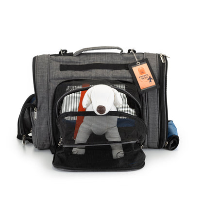 Prefer Pets Travel Gear - Hideaway Backpack - Expandable Black