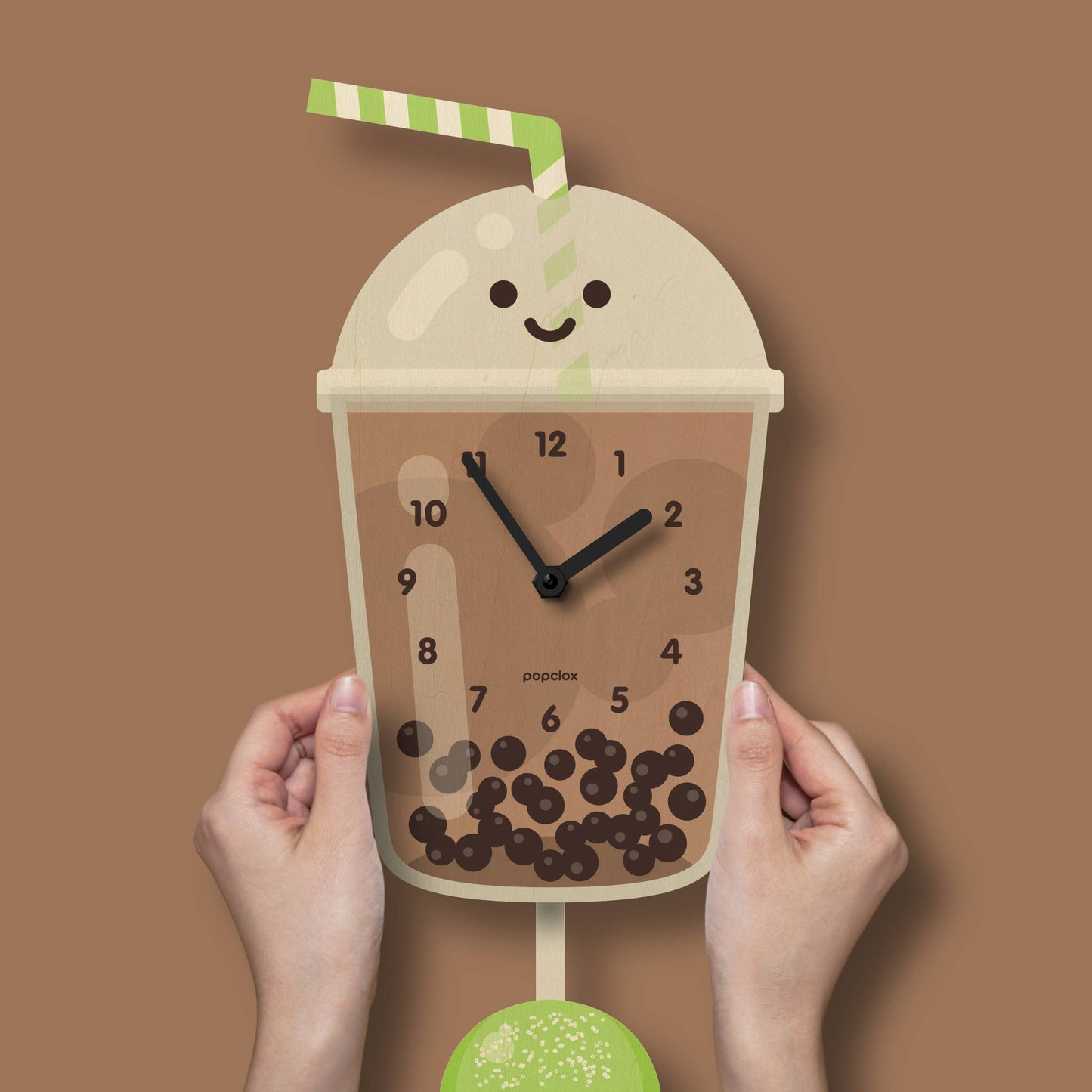Bubble Tea Pendulum Clock - Wood