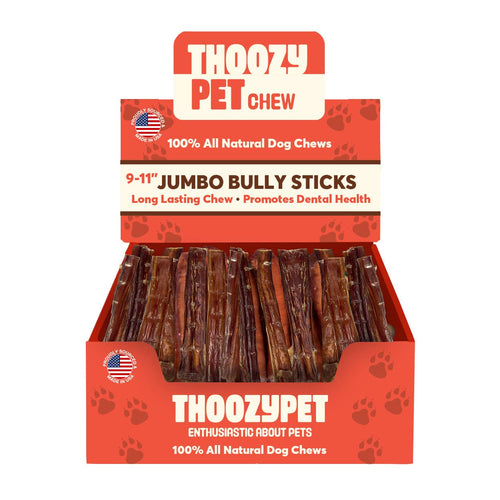 Pet Palette Distribution - ThoozyPet USA-Sourced Jumbo Beef Bully Stick Dog Chews 9-11"