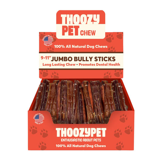 Pet Palette Distribution - ThoozyPet USA-Sourced Jumbo Beef Bully Stick Dog Chews 9-11"