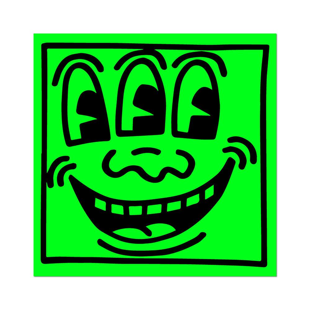 3-Eyed Face - Keith Haring - Die-Cut Sticker