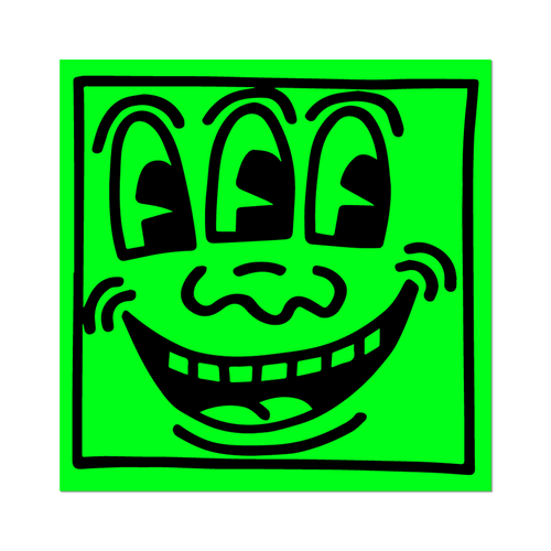 3-Eyed Face - Keith Haring - Die-Cut Sticker