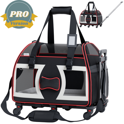 Katziela - Katziela® Bone Cruiser PRO Pet Carrier with Removable Wheels and Double Telescopic Handle