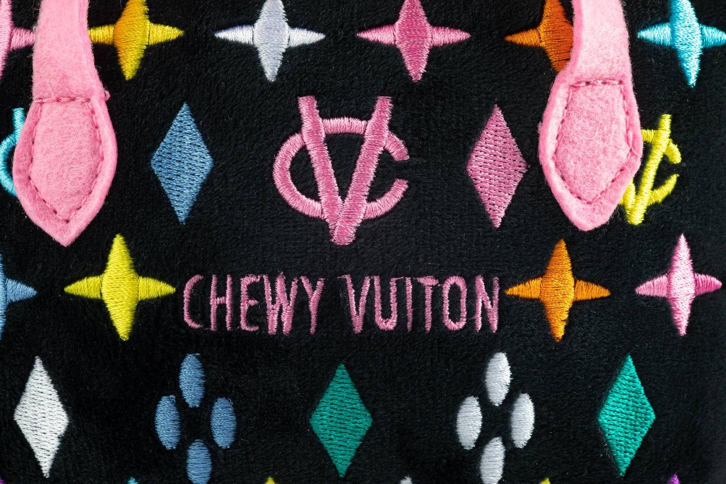 Haute Diggity Dog - Black Monogram Chewy Vuiton Handbag Squeaker Dog Toy