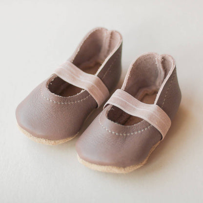 Baby Leather Mary Janes in Clay
