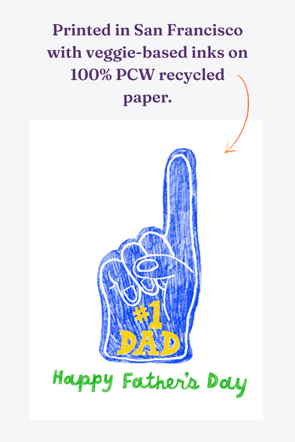 #1 Dad Risograph Card - Father's Day Sporty Gift