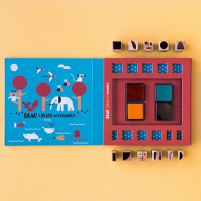 Bam! Animals -16 Wooden Stamps
