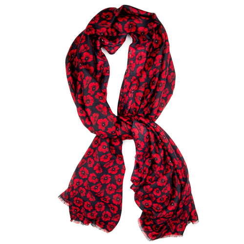 Alexander Thurlow All-Over Poppy Shawl Scarf