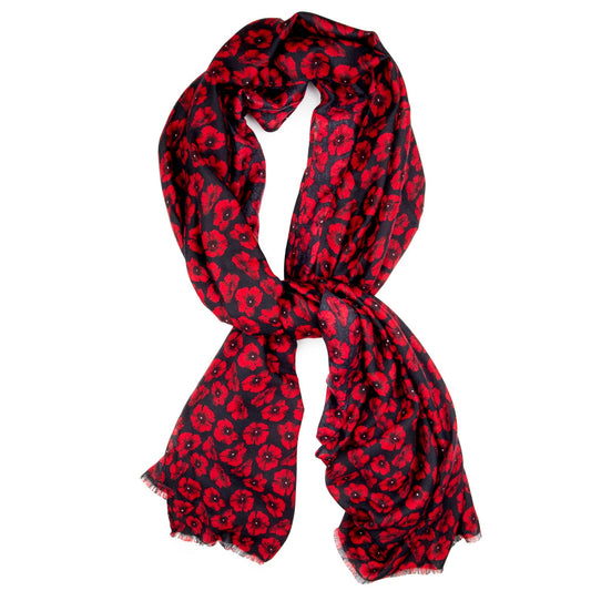 Alexander Thurlow All-Over Poppy Shawl Scarf