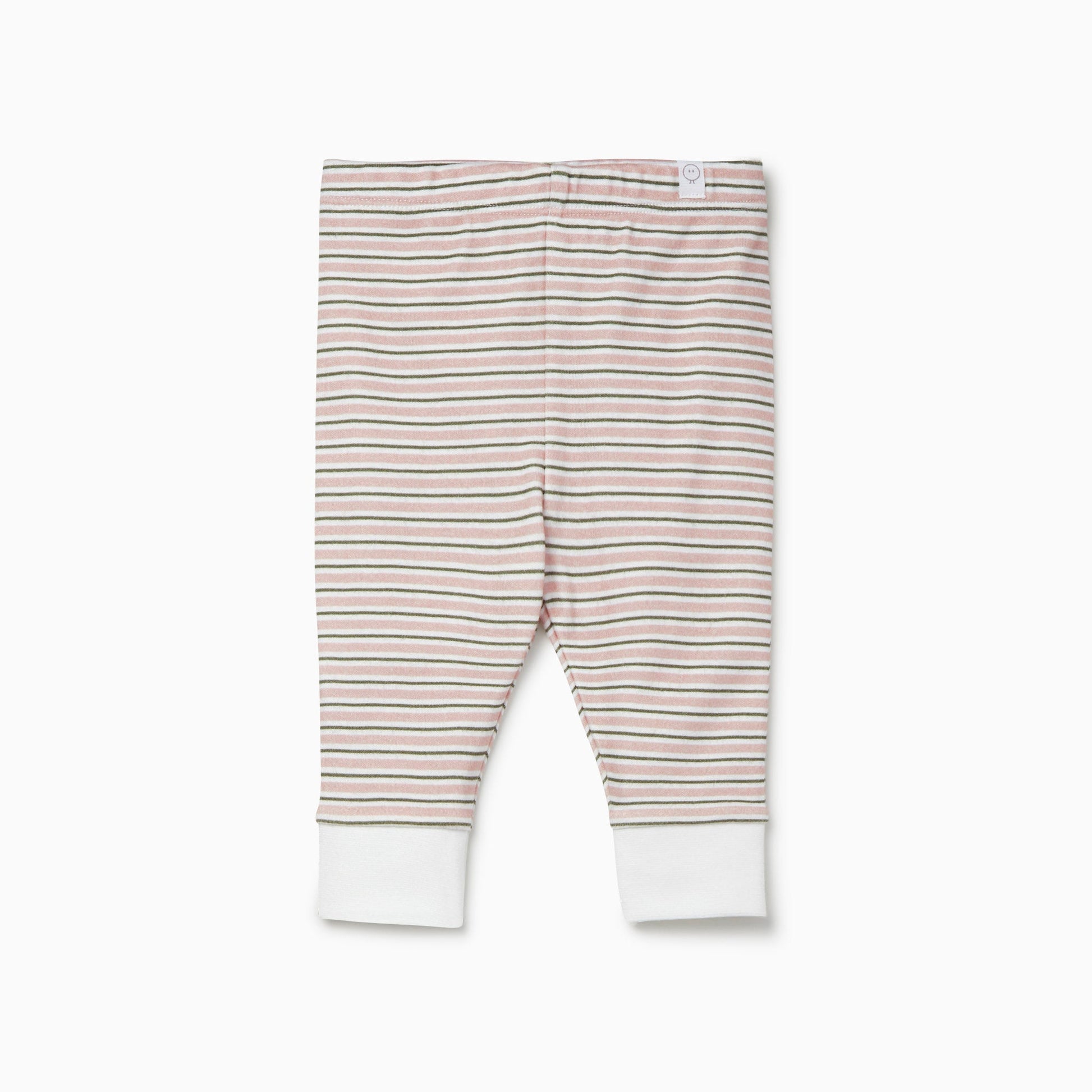 Blush & Khaki Stripe Ruffle T-Shirt & Leggings Set