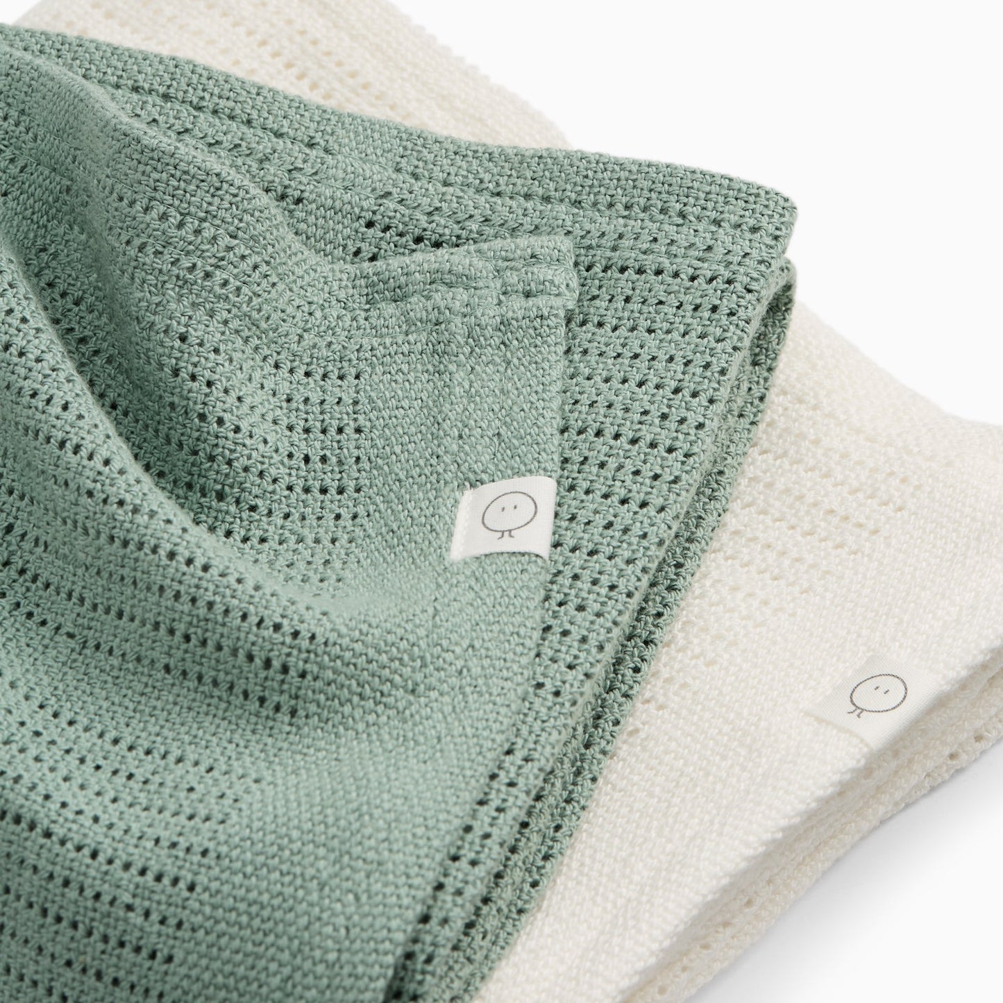 Cellular Blanket 2 Pack - Mint & White