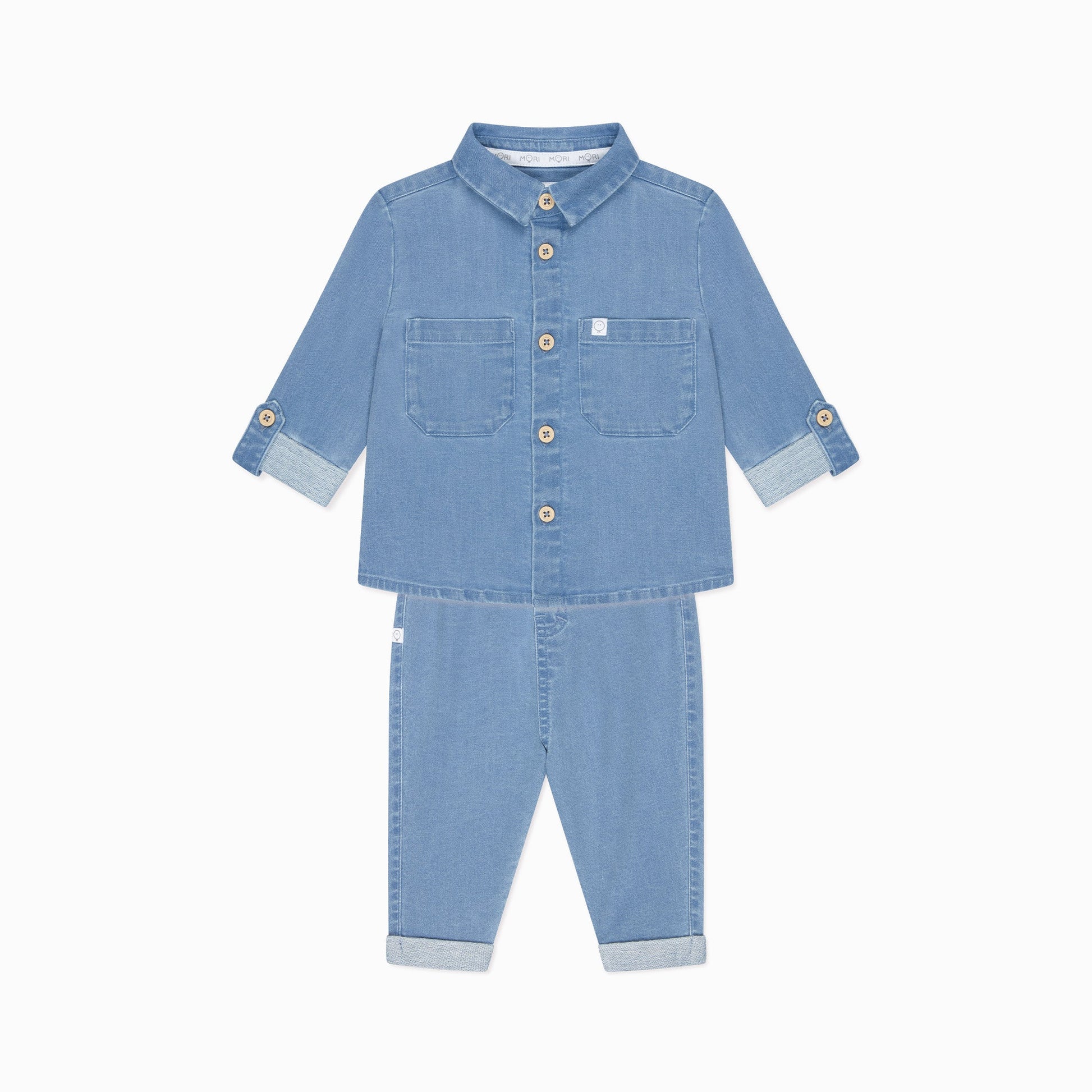 Baby Denim Shirt & Joggers Outfit
