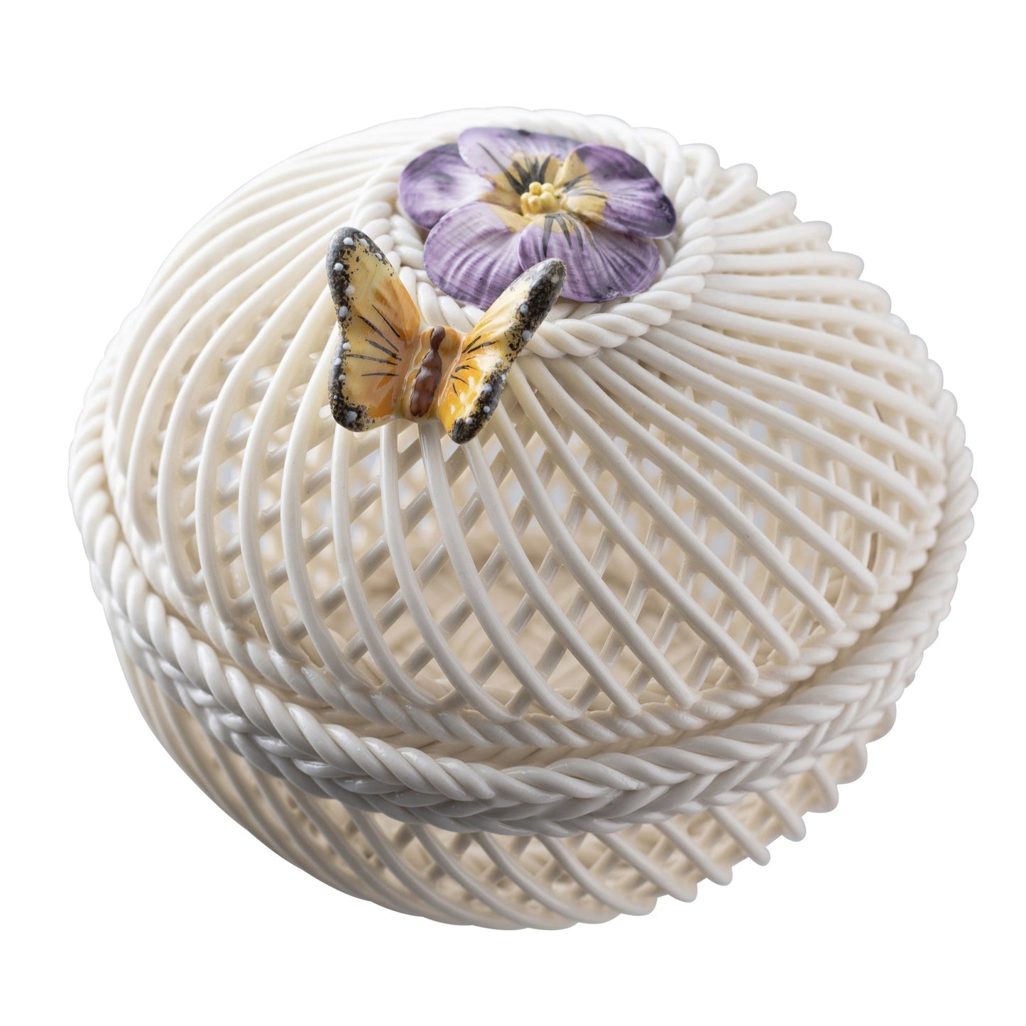 Belleek February Viola Basket