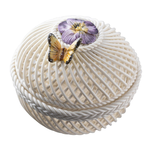 Belleek February Viola Basket