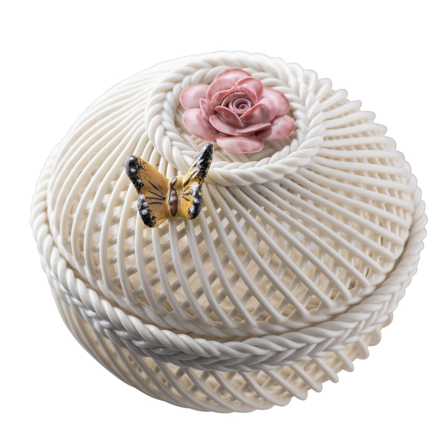 Belleek June Rose Basket