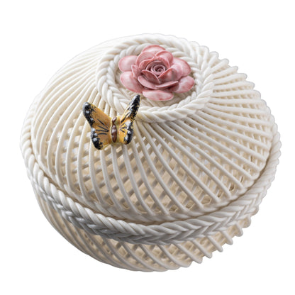 Belleek June Rose Basket