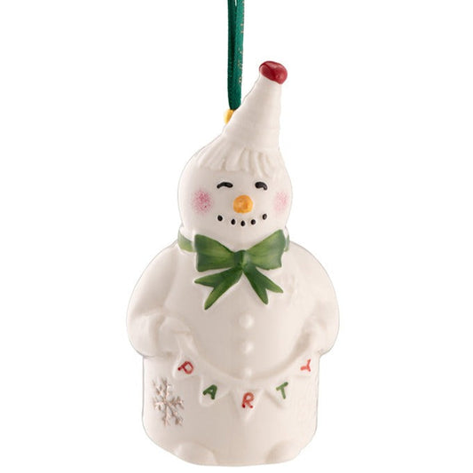 Belleek Party Snowman Hanging Ornament