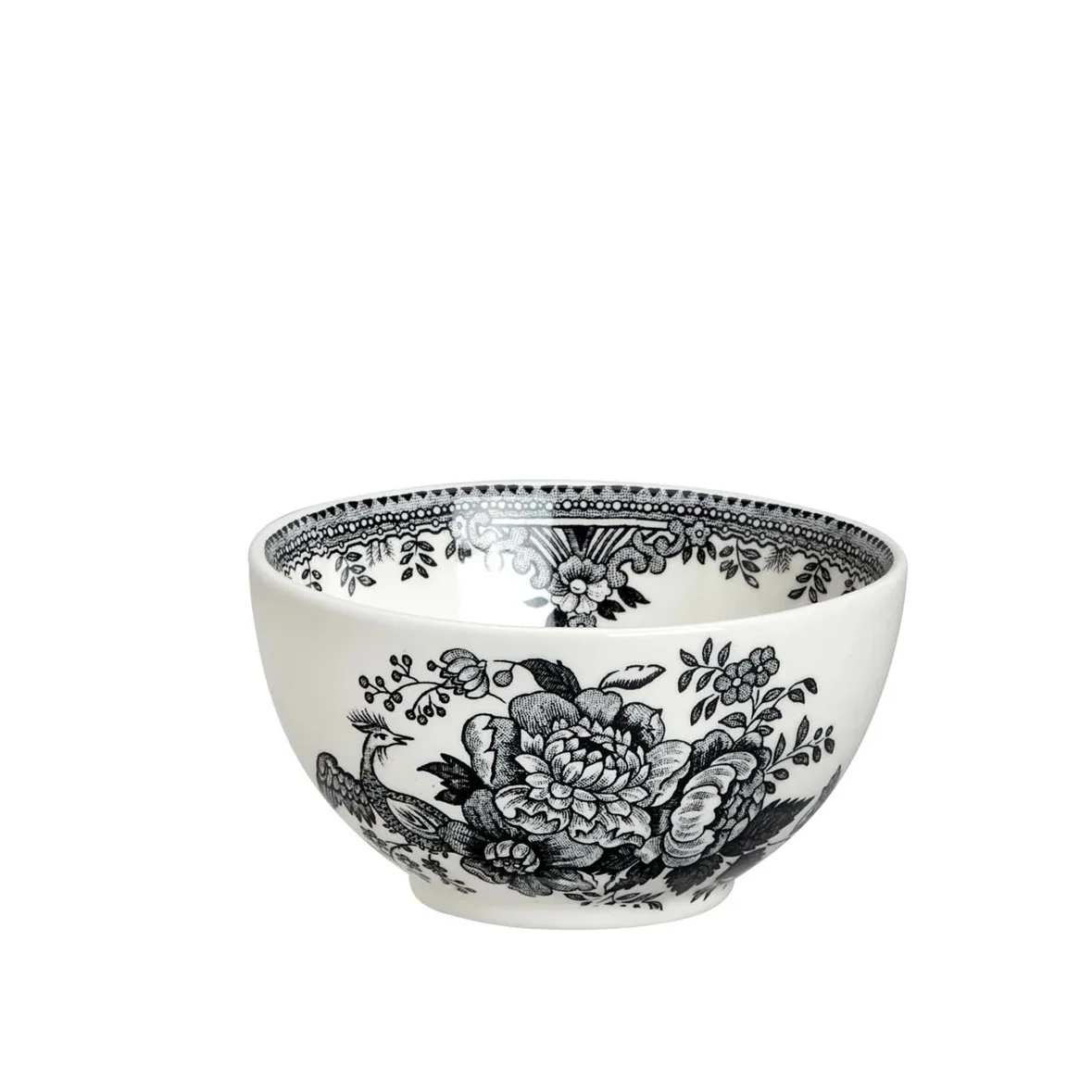 Burleigh Black & White Asiatic Pheasants Sugar Bowl Small 9.5cm/4"
