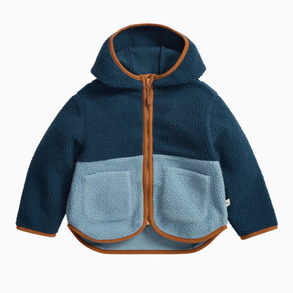 KIDLY by MORI Colourblock Sherpa Zip Through & Jogger Outfit