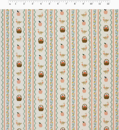 Farmhouse Stripe Canvas Fabric - Cream