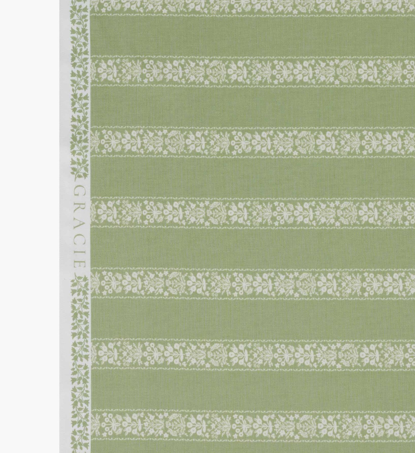 Estee Stripe Cotton Fabric - Sage