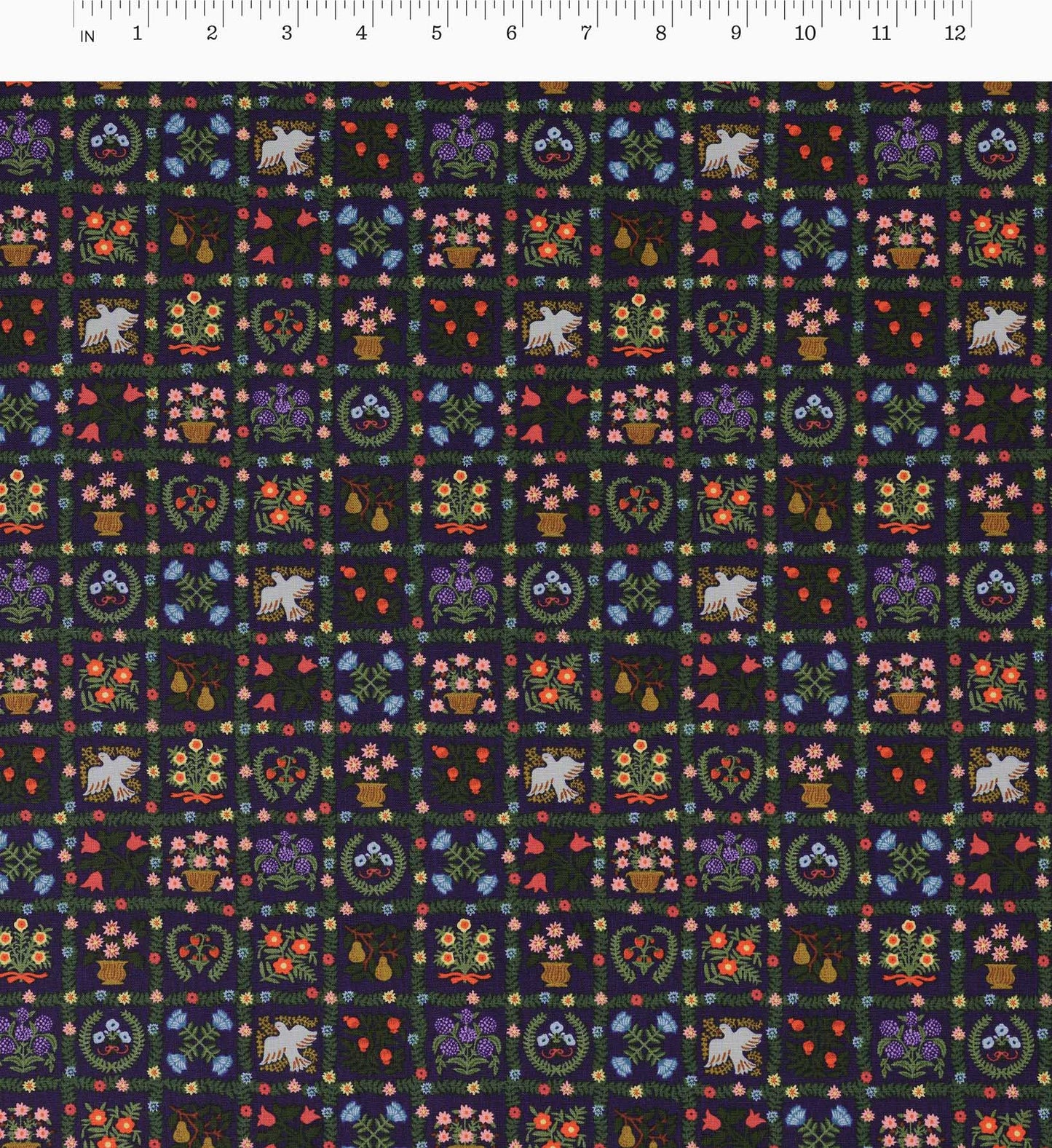 Helena Cotton Fabric - Navy