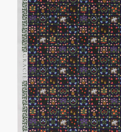 Helena Cotton Fabric - Navy