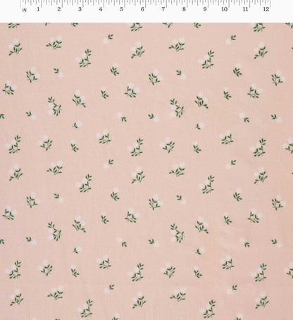 Ditsy Hydrangea Cotton Fabric - Pink