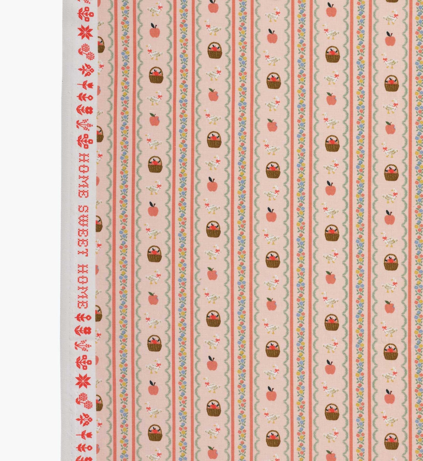 Farmhouse Stripe Cotton Fabric - Pink