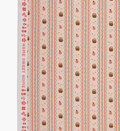 Farmhouse Stripe Cotton Fabric - Pink