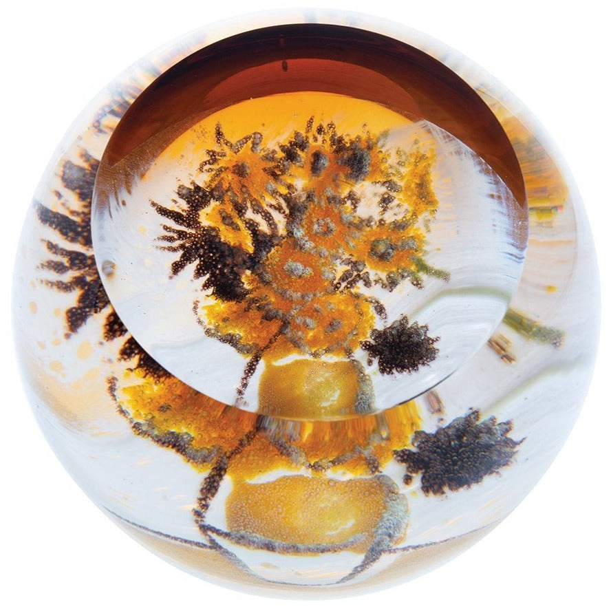 Caithness Glass Artistic Treasures Sunflowers Paperweight
