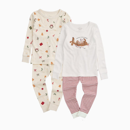 Christmas & Santa's Little Helper Long Sleeve Pyjamas 2 Pack