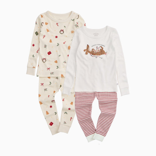 Christmas & Santa's Little Helper Long Sleeve Pyjamas 2 Pack