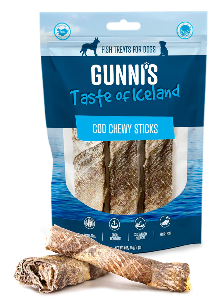 Gunni's a Taste of Iceland Cod Chewy Sticks 3 Pack