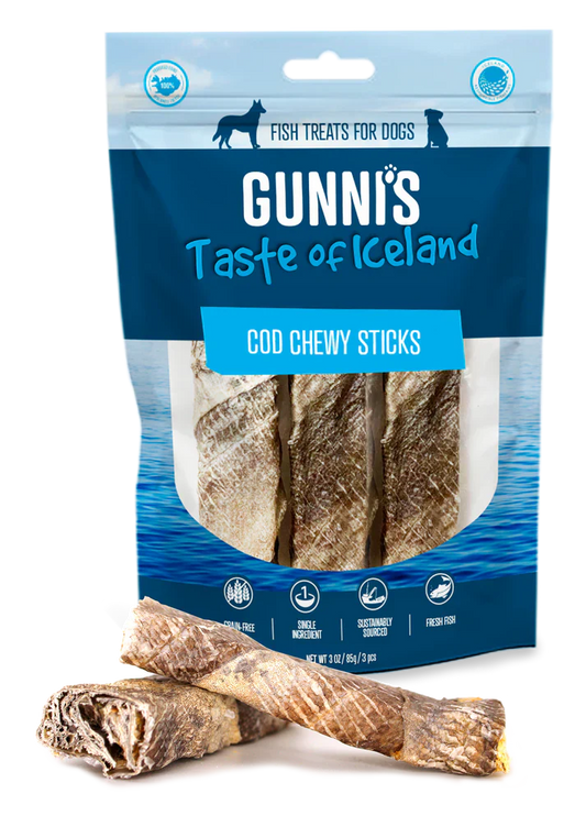Gunni's a Taste of Iceland Cod Chewy Sticks 3 Pack
