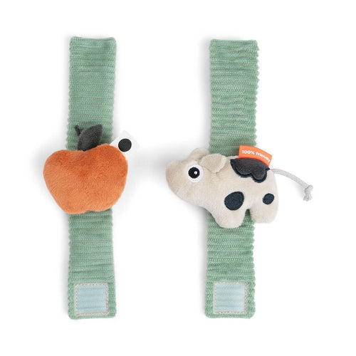 Done By Deer Wrist rattle set 2pack Dotti Green