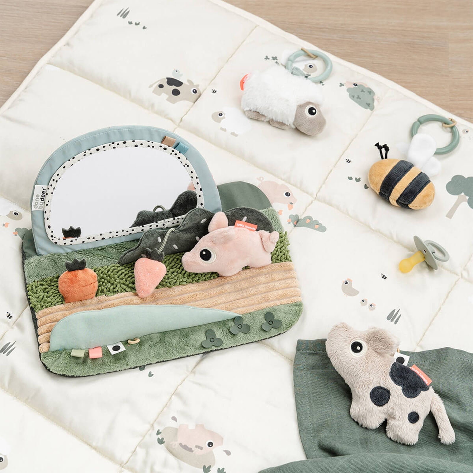 Done By Deer Tummy Time sensory Mirror Tiny Farm