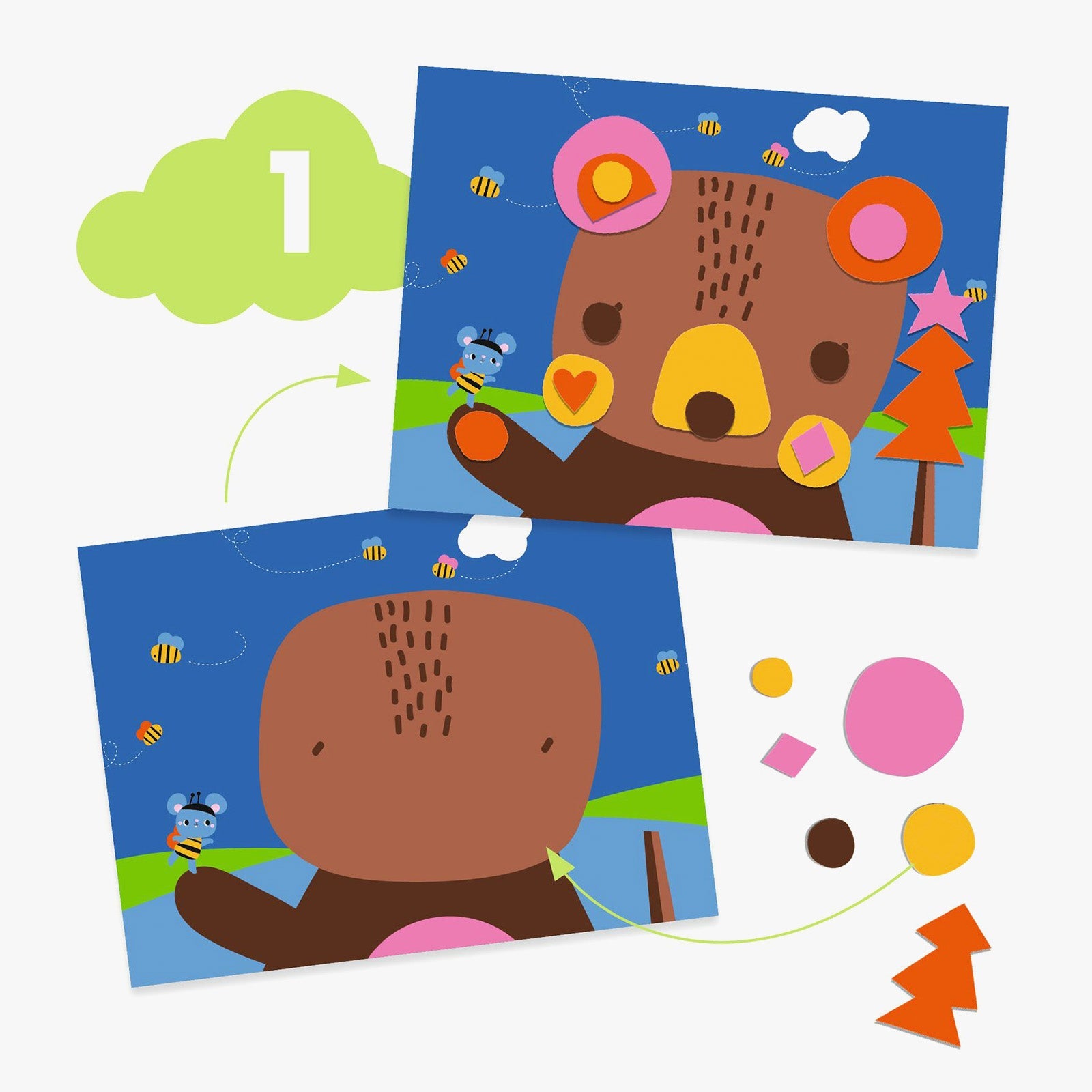 Djeco 6 Crafts Activity Pack The Mouse and His Friends