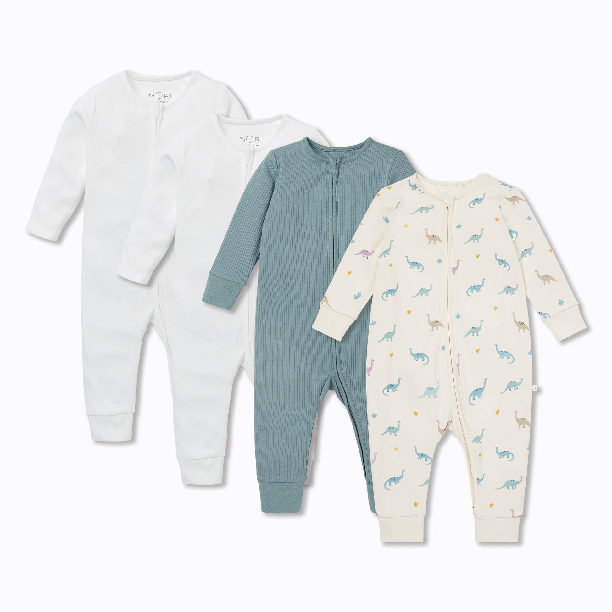 Dino Clever Zip Sleepsuit 4 Pack