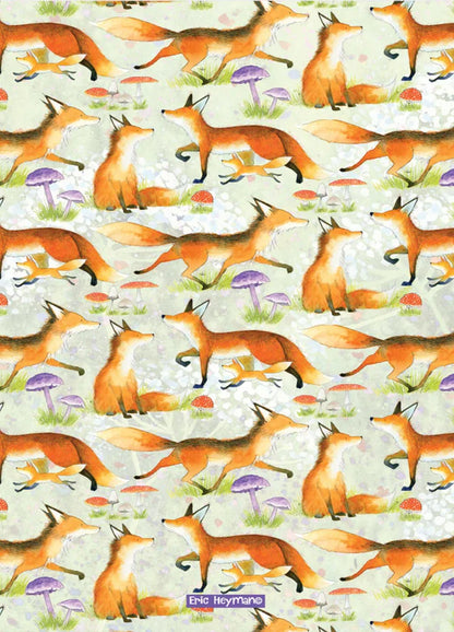 Emma Ball Foxes Tea Towel